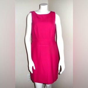 (B3) Ann Taylor LOFT Hot Pink Sleeveless Sheath Dress – Work to Party – Size 10